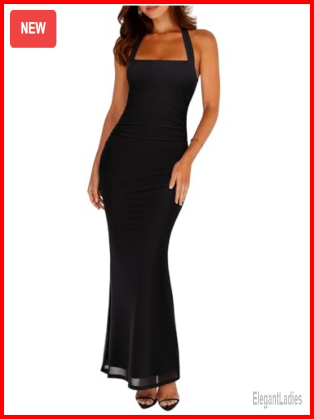 Sleeveless Mesh Sheer Maxi Dress